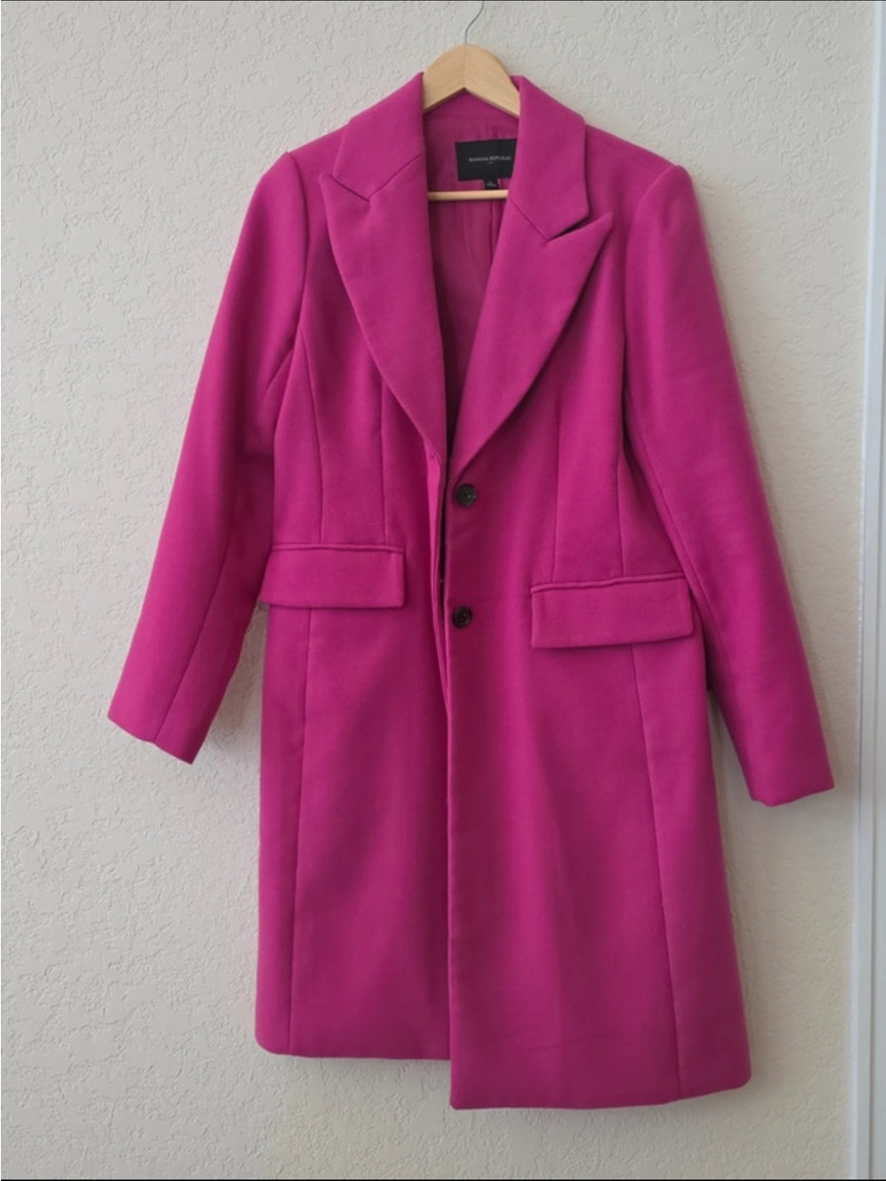 Banana Republic Fuchsia Single-Breasted Pea Coat - Picture 3 of 11